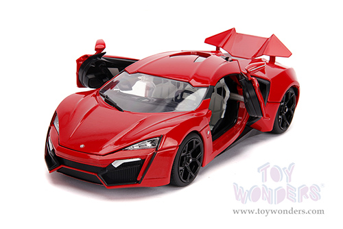 Jada Toys Fast & Furious - Dom's Lykan Hypersport with Lights and Dom Figure (1/18 scale diecast model car, Red) 31140