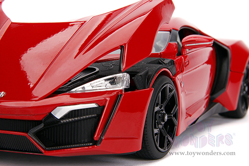 Jada Toys Fast & Furious - Dom's Lykan Hypersport with Lights and Dom Figure (1/18 scale diecast model car, Red) 31140