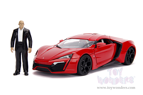 Jada Toys Fast & Furious - Dom's Lykan Hypersport with Lights and Dom Figure (1/18 scale diecast model car, Red) 31140