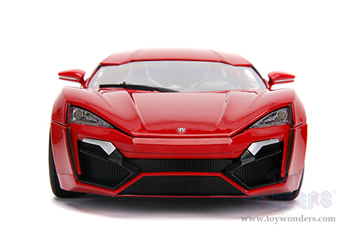 Jada Toys Fast & Furious - Dom's Lykan Hypersport with Lights and Dom Figure (1/18 scale diecast model car, Red) 31140
