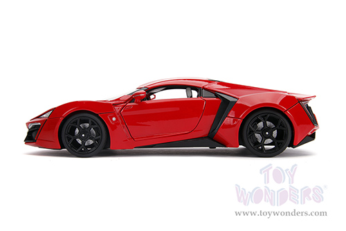 Jada Toys Fast & Furious - Dom's Lykan Hypersport with Lights and Dom Figure (1/18 scale diecast model car, Red) 31140