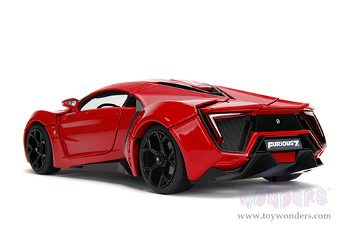 Jada Toys Fast & Furious - Dom's Lykan Hypersport with Lights and Dom Figure (1/18 scale diecast model car, Red) 31140
