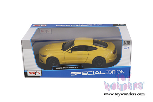 Maisto Special Edition - Ford Mustang Hardtop (2015, 1/18 scale diecast model car, Yellow) 31197YL