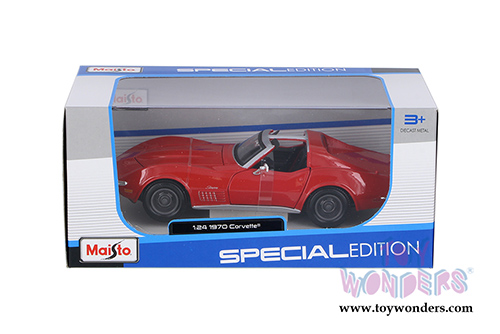 Maisto - Chevrolet Corvette T-Top (1970, 1/24 scale diecast model car, Red) 31202R