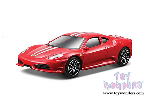 BBurago Ferrari Race & Play - Gift Set 4-Piece Playset with Accessories (1/43 scale diecast model car, Red) 31214