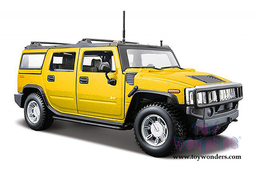 Maisto - Hummer H2 SUV w/ Sunroof (2003, 1/27 scale diecast model car, Yellow) 31231YL