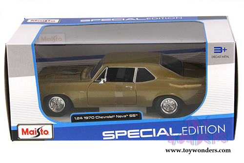 Maisto - Chevy Nova SS Hardtop (1970, 1/24 scale diecast model car, Metallic Gold) 31262G