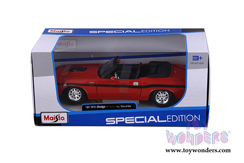 Maisto Special Edition - Dodge Challenger R/T Convertible (1970, 1/24 scale diecast model car, Orange) 31264OR