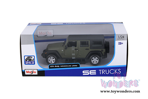 Maisto - Special Edition Trucks | Jeep&reg; Wrangler Unlimited (2015, 1/24 scale diecast model car, Green) 31268GN