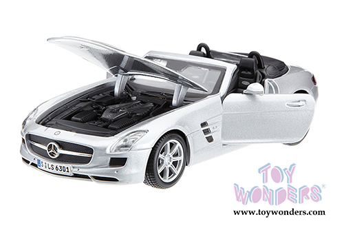 Maisto - Special Edition | Mercedes-Benz SLS AMG Roadster Convertible (1/24 scale diecast model car, White) 31272W