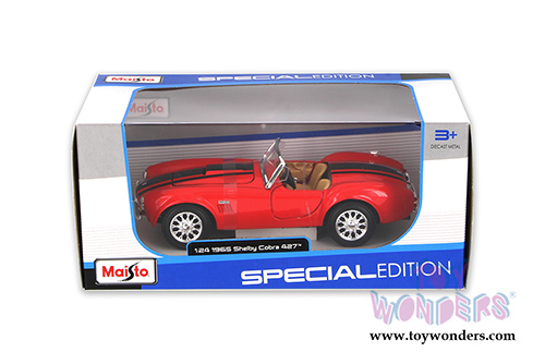Maisto - Shelby Cobra 427 Convertible (1965, 1/24 scale diecast model car, Red) 31276R