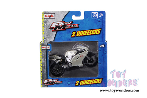 Maisto Fresh Metal -  2 Wheelers | Ducati 848 Motorcycle (1/18 scale diecast model car, White) 31300/848