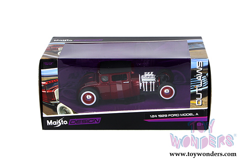 Maisto Design - Outlaws | Ford Model A Hard Top (1929, 1/24 scale diecast model car, Candy Red) 31354R