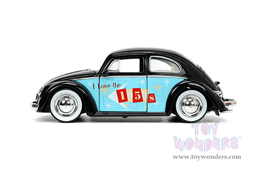 Jada Toys - I Love The 50's | Volkswagen Beetle Hardtop (1959, 1/24 scale diecast model car, Black) 31382
