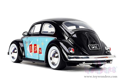 Jada Toys - I Love The 50's | Volkswagen Beetle Hardtop (1959, 1/24 scale diecast model car, Black) 31382