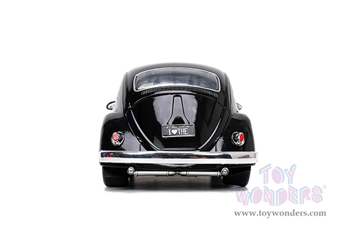 Jada Toys - I Love The 50's | Volkswagen Beetle Hardtop (1959, 1/24 scale diecast model car, Black) 31382