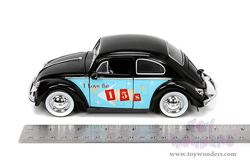 Jada Toys - I Love The 50's | Volkswagen Beetle Hardtop (1959, 1/24 scale diecast model car, Black) 31382