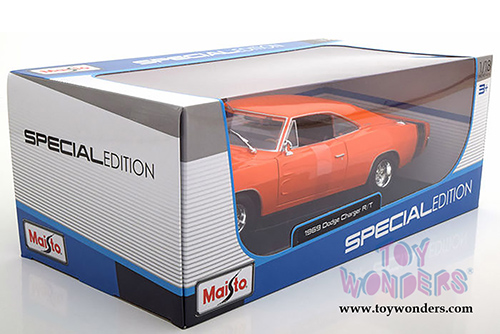  Maisto - Special Edition | Dodge Charger R/T Hardtop (1969, 1/18 scale diecast model car, Orange) 31387OR