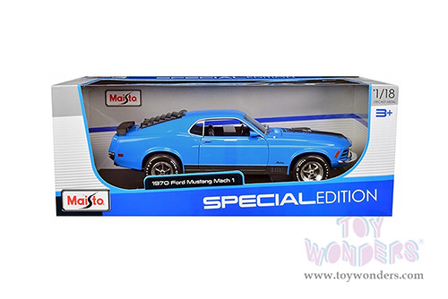 Maisto Special Edition - Ford Mustang Mach 1 428 Hardtop (1970, 1/18 scale diecast model car, Blue) 31453BU