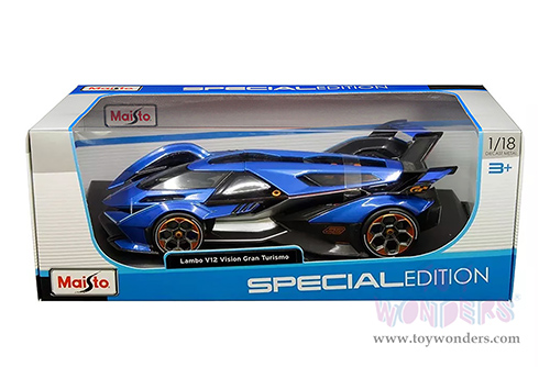  Maisto - Special Edition | Lamborghini V12 Vision Gran Turismo (1/18 scale diecast model car, Blue) 31454BU