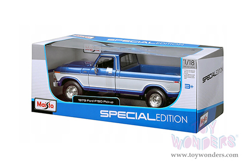 Maisto Special Edition - Ford F150 Pickup (1979, 1/18 scale diecast model car, Blue/White) 31462BU