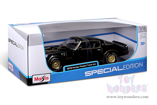  Maisto - Special Edition | Pontiac Firebird Trans Am (1978, 1/18 scale diecast model car, Black) 31464BK