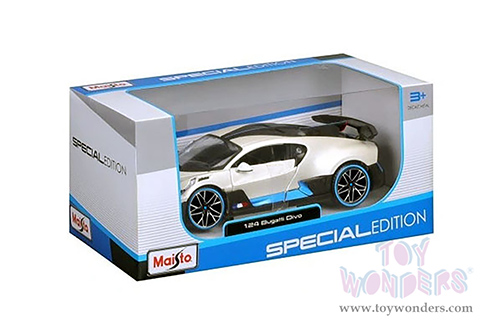 Maisto Special Edition - Bugatti DIVO Hardtop (1/24 scale diecast model car, White with Blue accents) 31526W