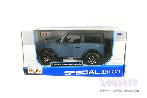  Maisto - Special Edition | Ford Bronco Badlands (2021, 1/24 scale diecast model car, Area 51 Blue) 31530BU
