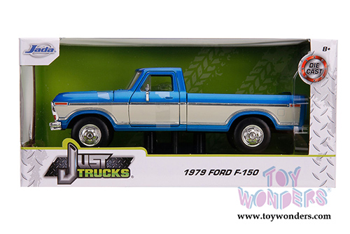 Jada Toys Just Trucks - Ford F-150 Stock Pickup (1979, 1/24 scale diecast model car, Metallic Blue/Cream) 31587/4