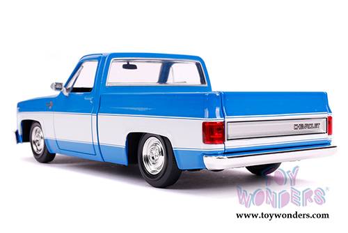 Jada Toys Just Trucks - Chevrolet&reg; C10 Pickup Stock (1985, 1/24 scale diecast model car, Glossy Blue/White) 31606