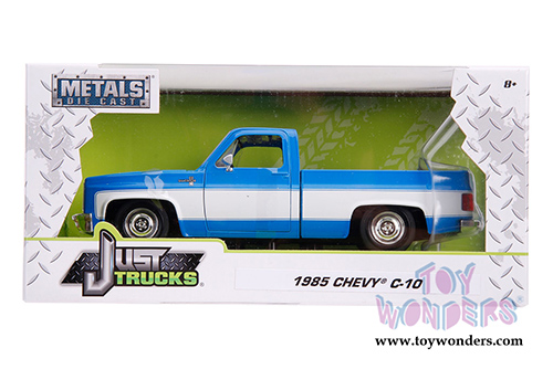 Jada Toys Just Trucks - Chevrolet&reg; C10 Pickup Stock (1985, 1/24 scale diecast model car, Glossy Blue/White) 31606