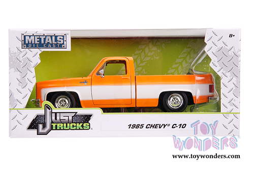 Jada Toys Just Trucks - Chevrolet&reg; C10 Pickup Stock (1985, 1/24 scale diecast model car, Glossy Orange/White) 31607