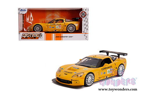 Jada Toys Bigtime Muscle - Chevrolet&reg; Corvette&reg; C6-R #4 Olivier Beretta - Oliver Gavin - Compuware (2005, 1/24 scale diecast model car, Yellow) 31650