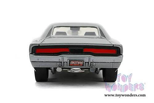 Jada Toys Bigtime Muscle | Dodge Charger R/T with Blower Hardtop (1970, 1/24 scale diecast model car, Glossy Gray) 31668