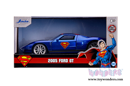 Jada Toys - Hollywood Rides | Superman Ford GT (2005, 1/32 scale diecast model car, Candy Blue/Red) 31717