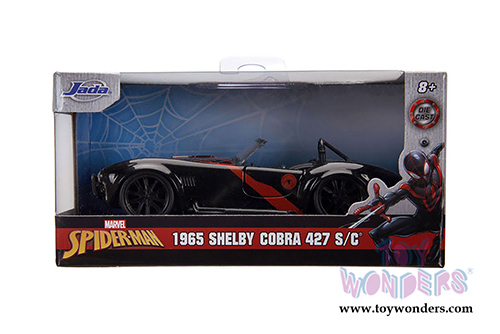 Jada Toys - Hollywood Rides | Marvel Spider Man Shelby Cobra 427 S/C (1965, 1/32 scale diecast model car, Black) 31743