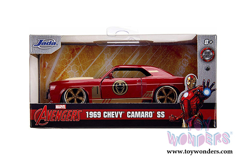 Jada Toys - Hollywood Rides | Marvel Avengers Iron Man Chevrolet&reg; Camaro&reg; SS (1969, 1/32 scale diecast model car, Red/Gold) 31744