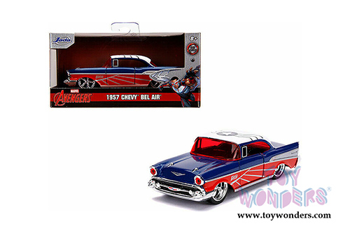 Jada Toys - Hollywood Rides | Marvel Avengers Falcon Chevrolet&reg; Bel Air&reg; (1957, 1/32 scale diecast model car, Blue/Red) 31762