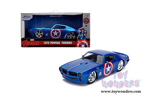 Jada Toys - Hollywood Rides | Marvel Avengers Captain America Pontiac&reg; Firebird&reg; (1972, 1/32 scale diecast model car, Blue) 31845/24