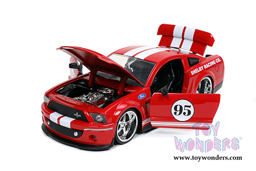 Jada Toys Bigtime Muscle | Ford Shelby&reg; GT-500KR #95 Shelby Racing Co. Hardtop (2008, 1/24 scale diecast model car, Red/White) 31867/4
