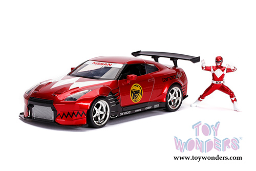 Jada Toys - Hollywood Rides | Nissan GT-R (R35) with Red Ranger figure (2009, 1/24, diecast model car, Red) 31908