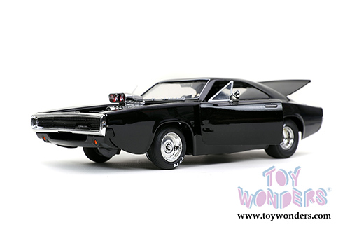 Jada Toys Fast & Furious - Dom's Dodge Charger Hardtop (1970, 1/24 scale diecast model car, Black) 31942