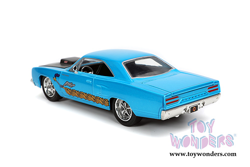 Jada Toys - Looney Toons | Plymouth Road Runner with Wile E. Coyote Figure (1970, 1/24, diecast model car, Blue/Black) 32038/4