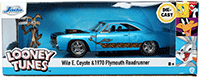 Jada Toys - Looney Toons | Plymouth Road Runner with Wile E. Coyote Figure (1970, 1/24, diecast model car, Blue/Black) 32038/4