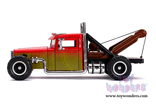 Jada Toys Fast & Furious - Hobbs & Shaw's Custom Peterbilt Tow Truck (1/24 scale diecast model car, Red/Black) 32089