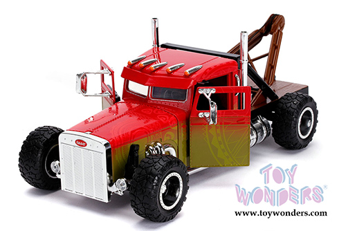 Jada Toys Fast & Furious - Hobbs & Shaw's Custom Peterbilt Tow Truck (1/24 scale diecast model car, Red/Black) 32089