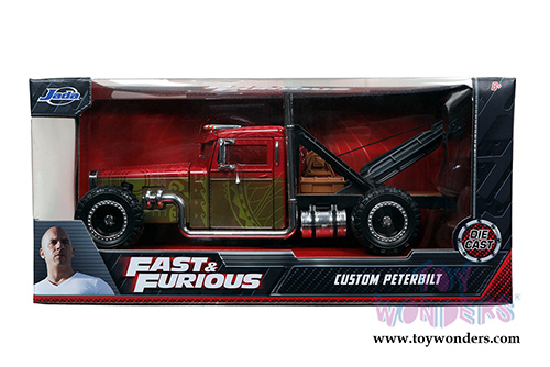Jada Toys Fast & Furious - Hobbs & Shaw's Custom Peterbilt Tow Truck (1/24 scale diecast model car, Red/Black) 32089