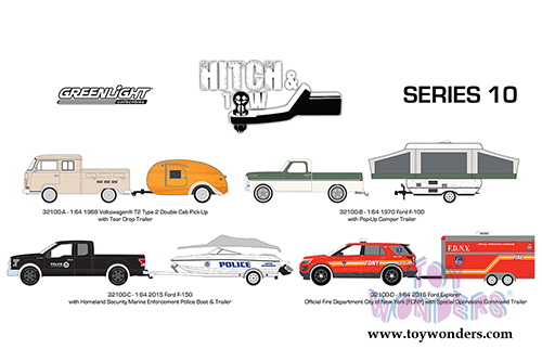 Greenlight - Hitch & Tow Series 10 (1/64 scale diecast model car, Asstd.) 32100/48