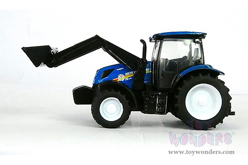 New Ray - New Holland | Farm Tractor T6 with Loader (1/43, scale diecast model car, Blue) 32123