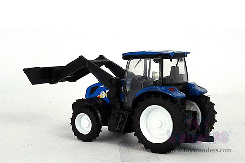 New Ray - New Holland | Farm Tractor T6 with Loader (1/43, scale diecast model car, Blue) 32123